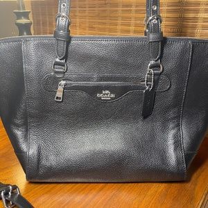 Coach Black leather Kleo Carryall Satchel Tote C5690
